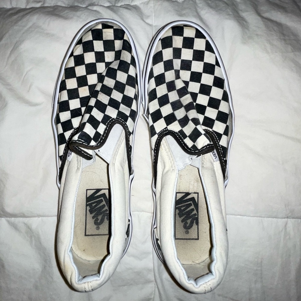 Checkered Vans Slip-Ons